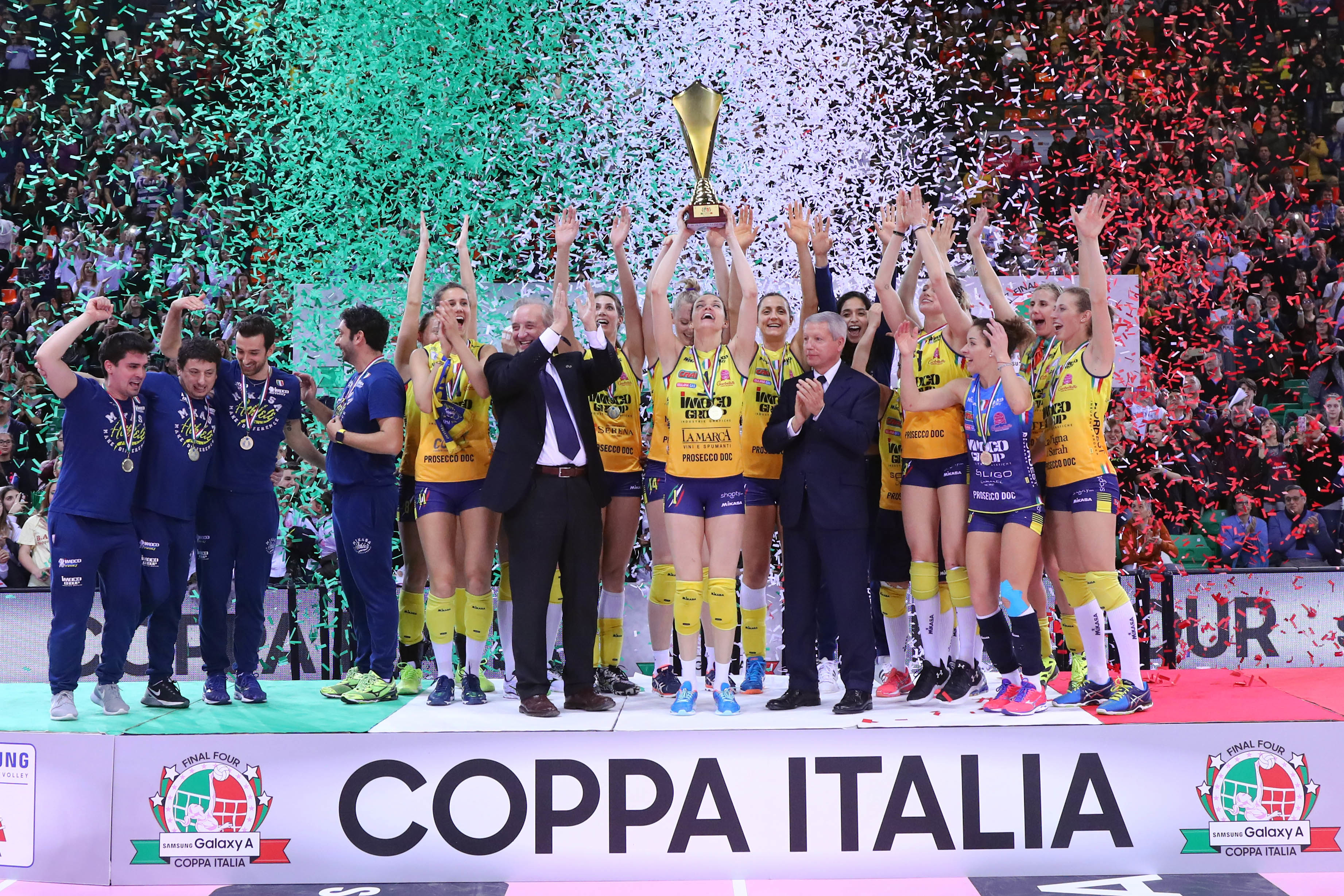 PODIO CONEGLIANO IMOCO VOLLEY CONEGLIANO - LIU JO MODENA PALLAVOLO SEMIFINALE COPPA ITALIA VOLLEY A1-F 2016-2017 FIRENZE 05-03-2017 FOTO FILIPPO RUBIN / LVF